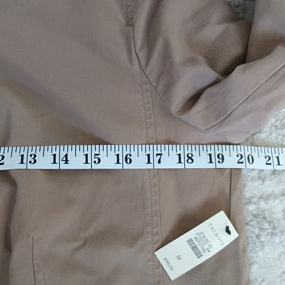 NEW Talbots Hidden Zipper Blazer Jacket M Tan Brown - Picture 14 of 16